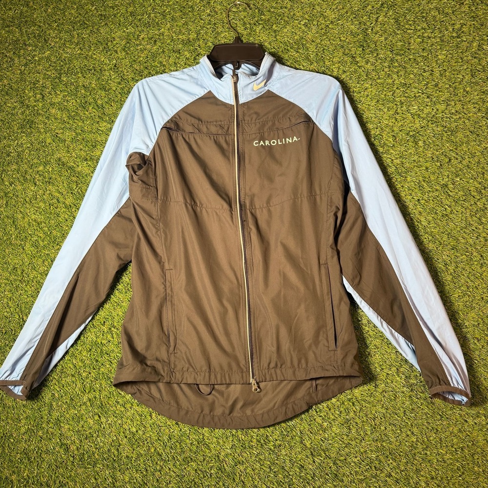 Nike Carolina Tar Heels Track Jacket Brown Light Blue Small Full Zip NCAA Sports